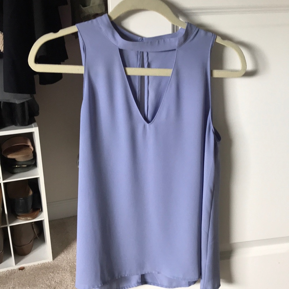 Periwinkle Lush Keyhole Blouse